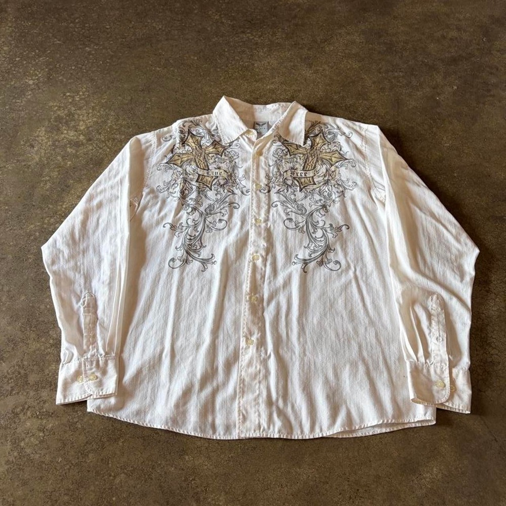 2000s avirex white skater button down